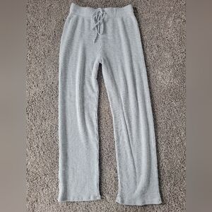 Comfy Lounge Pants Size Small Gray Ribbed "Caution To The Wind"